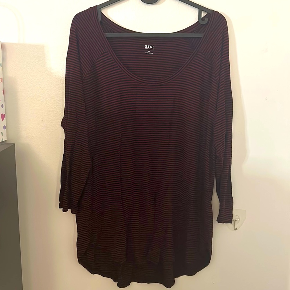 Black and Red Ana Long sleeve blouse